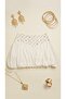 Ecru Mini Balloon Skirt with Embroidery Detail - 4