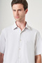 White-Beige Hard Collar Short Sleeve Pocketed Comfort Fit Cotton Shirt 1004260189 - 4