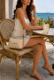 Dark Cream Women's Straw Shoulder Bag with Adjustable Strap and Zipper, Summer Casual Stylish Crossbody Bag Model - 2