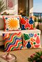 Yellow Sun Patterned 4-Piece Throw Pillow Cover Set