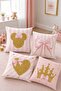 Gold Crown Heart and Bow Patterned 4-Piece Children's and Baby Pillowcase Set - 2