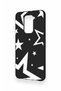 Redmi Note 9 Compatible Black Mega Star Patterned Silicone Case - 4