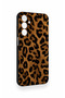 Samsung A25 Compatible Dark Leopard Leather Patterned Silicone Case - 4