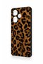 Infinix Hot 30 Compatible Dark Leopard Leather Pattern Silicone Case - 3