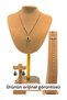 Premium Wooden Boxed Green Color Drop Stone Waterway 3-Piece Jewelry Set Necklace Earrings Bracelet - 5