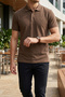 Men's Slim Fit 100% Cotton Pique Polo Collar T-Shirt Basic Short Sleeve Casual T-Shirt - 5