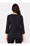 Women's Black Long Sleeve Printed T-Shirt - 2