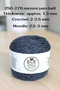 Indigo Blue, Twisted Bamboo Cotton Knitting Yarn Set (Total 400 Gr.) - 5