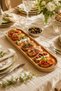 Wooden Long Rectangular Presentation Plate - Kayık Cheese and Fruit Presentation Tray - Organizer - Solid Beech (45cm)
