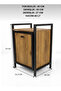 Metal Wooden Bathroom Organizer with Dirty Laundry Basket - 4