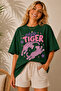 Easy Tiger Printed Crew Neck Casual Unisex Oversize T-Shirt - Leopard Themed Cotton T-Shirt