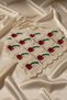 Cherry Motif Tied Bandana, Knitted Summer Hair Bandana for Beach Daily Use