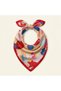 Colorful Sea Shell Patterned Red Edged Scarf Shawl Bandana - 3