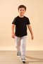 Unisex Kids 100% Cotton Short Sleeve Basic T-Shirt 2055 Black - 7