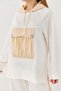 Women's Hooded Tracksuit with Front Pockets White - 3