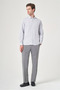 Gray Buttoned Collar Oxford Slim Fit Cotton Shirt 1004265124 - 2