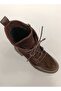 Genuine Leather Suede Lace-Up Zippered Boots Women's Shoes - 4
