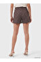 Brown Side Tie Polka Dot Women's Shorts Skirt - 4