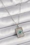 316L Steel Silver Color Zircon Stone Eye Engraving Detailed Plate Model Women's Necklace