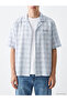 Xside Ecru Regular Fit Plaid Linen Blend Men's Shirt - 3