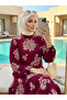Women's Viscose Patterned Flounce Hijab Dress - 2