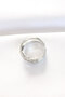 Thick Silver Color Adjustable Ring - 2