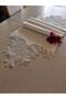 Off-White Lace Detailed Dowry Table Runner with Sleeve Detail |   40 X 160 |   Model Optional |   Dertsiz - 4