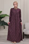 Floral Print Round Robe Mother Hijab Dress - 2