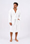 Bamboo Jacquard Striped Luxury Hooded Bathrobe, Velvet Outside, Bamboo Soft Inside, Unisex