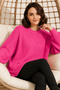 Self-Patterned Knitwear Tunic R4444 Fuchsia - 2