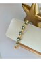 Row of Zircon Stone Evil Eye Steel Bracelet