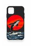 iPhone 11 Compatible Red Sun Whale Pattern Silicone Case - 4