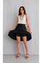 Sofya Linen Fabric Comfortable Fit 55 cm Short Skirt - 4