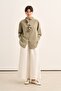 Women's Cotton Ruffle Shirt Light Khaki