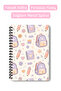 A5 50 Sheets 100 Pages Spiral Ruled Notebook with Cute Bag and Stationery Motifs - 4