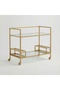 2 Tier Serving Trolley with Clear Glass Shelves, Welded Metal Frame Bar Cart with Lockable Wheels - 5