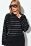 Viorna Striped Crew Neck Sweatshirt
