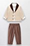 1-5 Years Old Boy's 3-Piece Set Shawl Collar Jacket Shirt Trousers Stylish Combination - 2