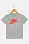 Kids Boy Sportswear Fit Short Sleeve Brand Logo Outdoor T-Shirt, Dark Grey - 2