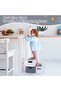 Kids Step Stool, 2-Tier Non-Slip Toddler Stool for Bathroom & Kitchen, Multifunctional Helper for Washing & Learning, Easy to Assemble & Heavy-Duty (Max Load 150kg),Grey - 2