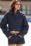 Puantiye desenli denim ceket
