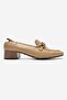 Ferviya Women's Genuine Leather Low Heel Loafer Shoes Caramel - 3
