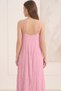 Women's Pink Crinkle Linen Textured Rope Strap Bohemian Maxi Casual Beach Dress Summer Pinterest - 2