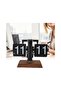 Retro Flip Desk Clock with Wooden Base, Black, Analog Flip Display, Freestanding Table Clock for Home, Office, Bedroom and Desk Décor - 3