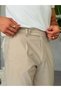 Single Pleated Fabric Pants -Beige - 2
