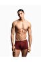 Men's Breathable Flexible Jersey Fabric Red Boxer Briefs with Elastic Waistband