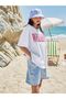 Women's White Weekend Printed Oversize T-Shirt - 7