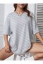 Women's Gray America Printed Oversize T-Shirt - 3