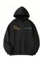 Women's Black Pepe London Printed Hooded Hoodie Sweatshirt - 2