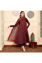 Maroon Viscose Rayon Kameez Salwar & Dupatta - VRN1032 | Maroon-Size:XL-42-Inches - 4